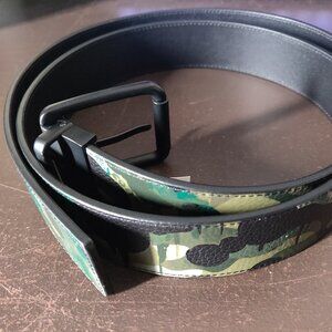 Coach Roller Buckle Cut-To-Size Reversible Belt With Camo Print